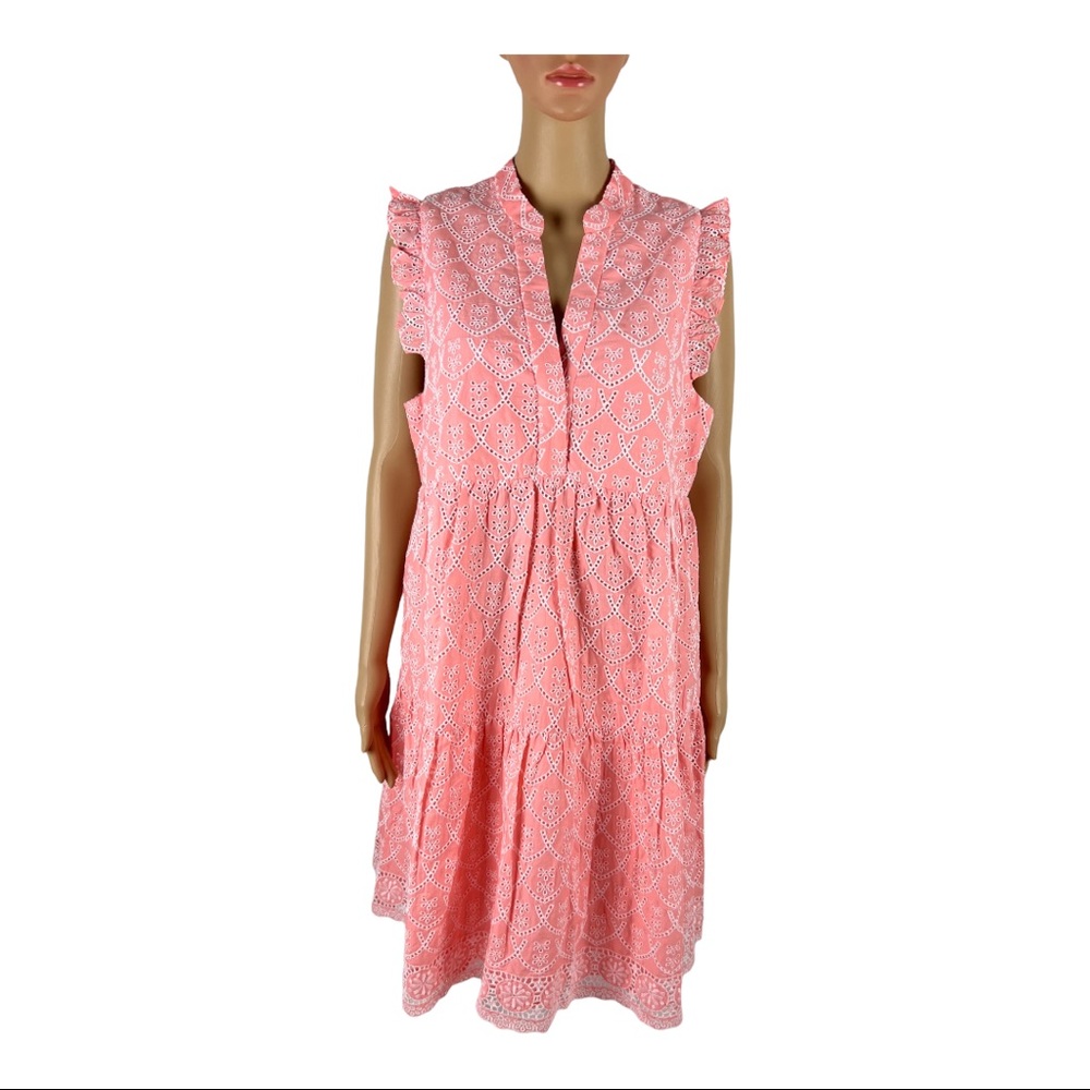Lilly Pulitzer Womens Large Dress Briela Floral Arch Eyelet Peach NWT $238 - Picture 2 of 13